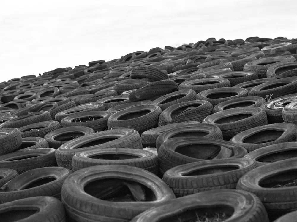 A pile of tires