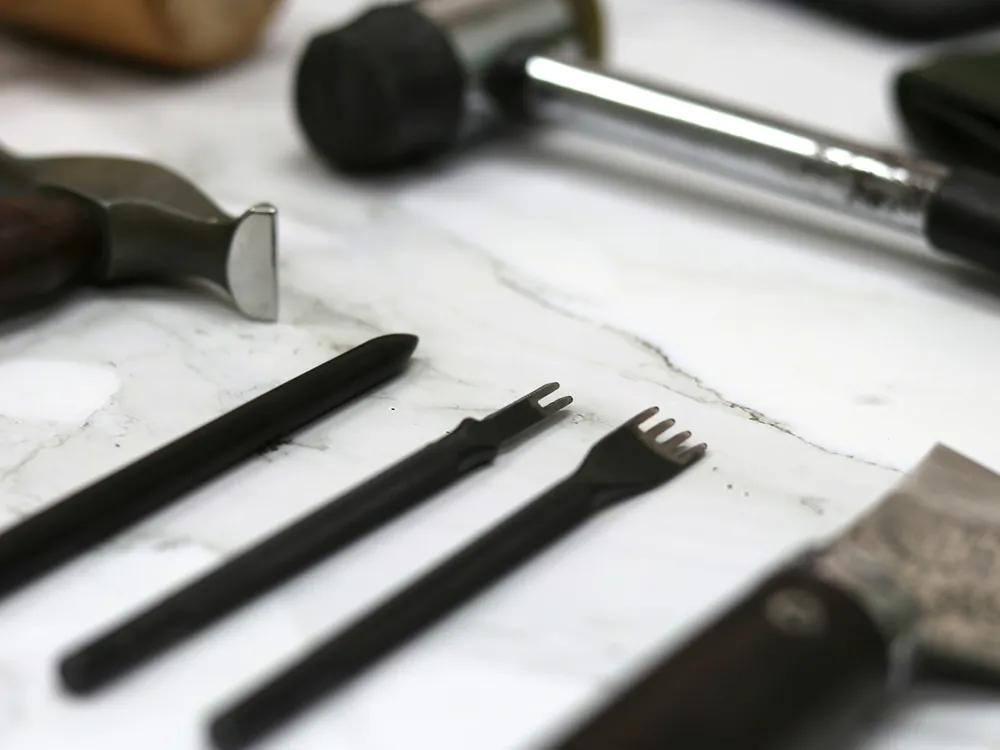 Makeup brushes laid out