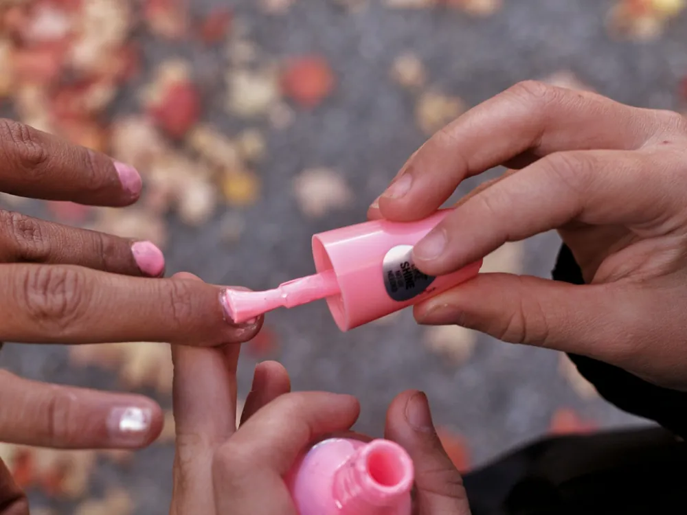 Nail polish being applied