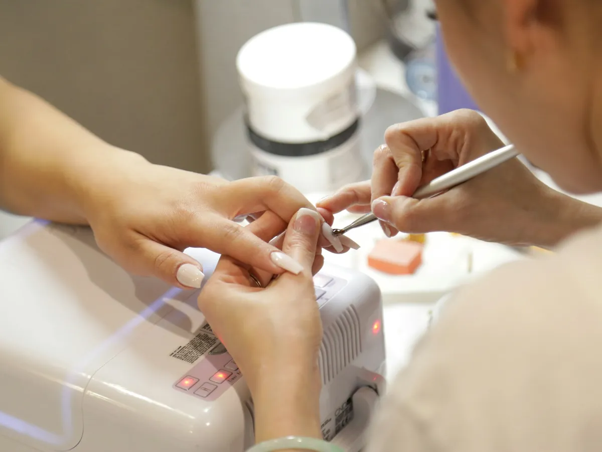 Hands during a manicure