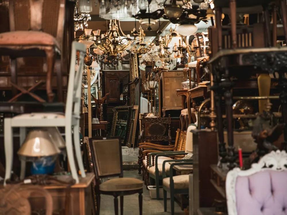 A pile of old furniture