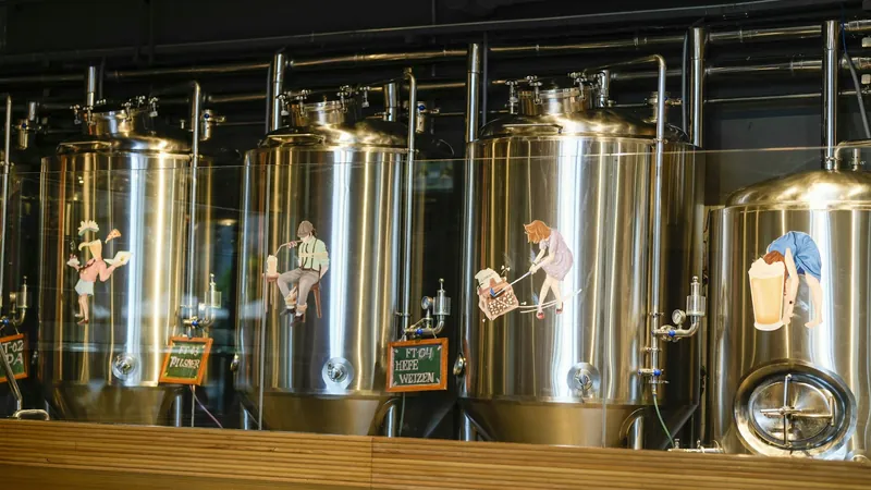 Stainless steel brewing tanks