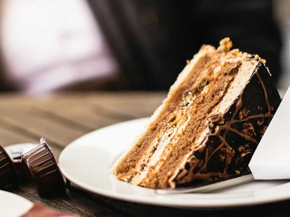 A slice of layer cake