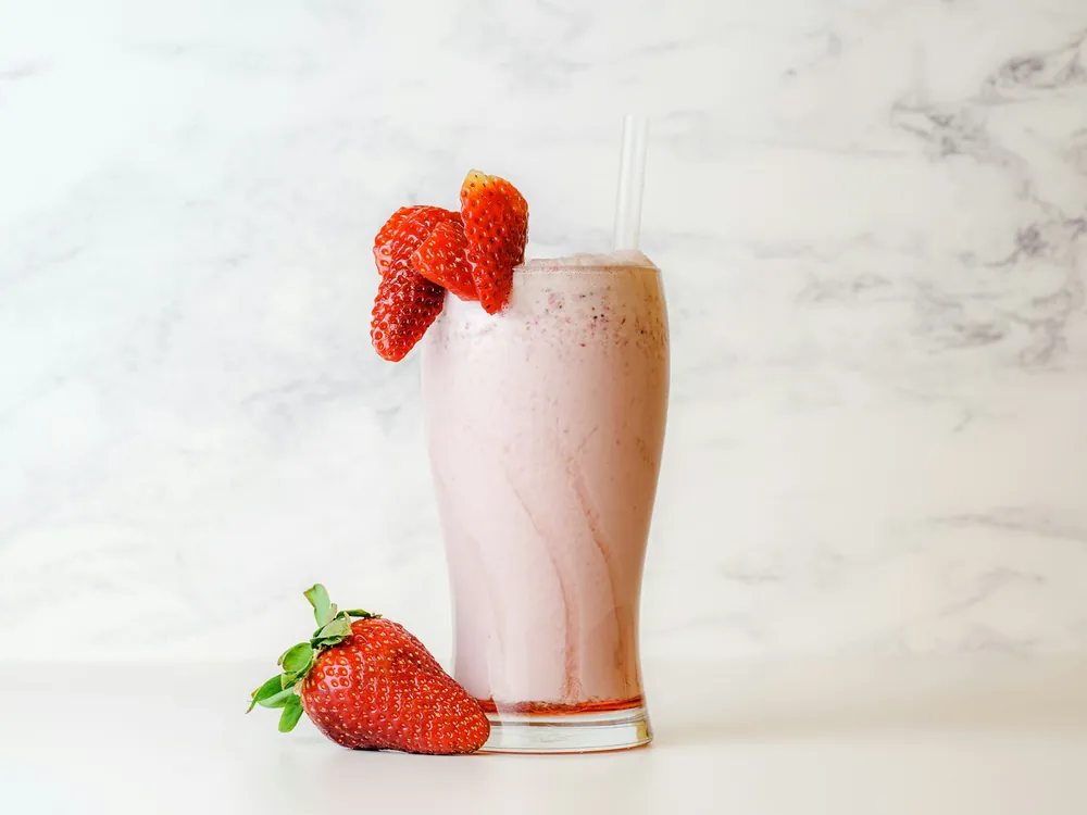 A strawberry milkshake