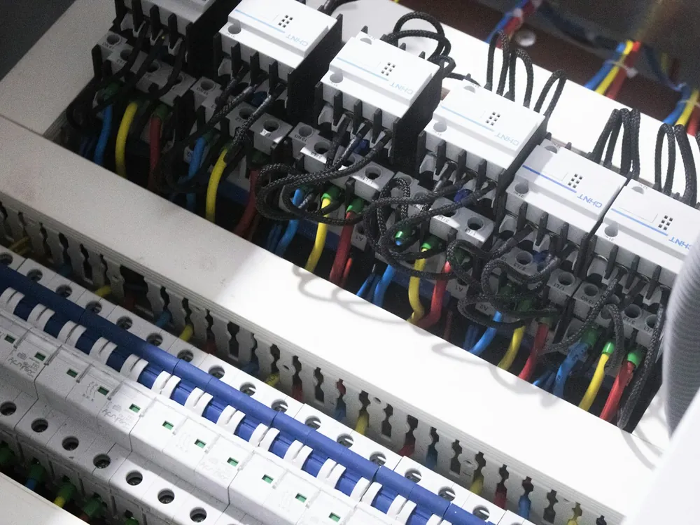 Wired circuit breakers in a panel